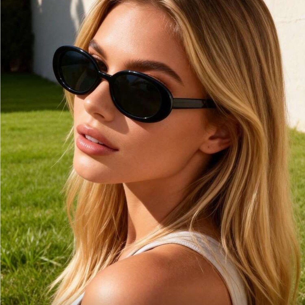 Black Oval Sunglasses